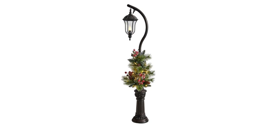 140099560 5 Pre-Lit Holiday Decorated Lamp Post with Artific sku 140099560