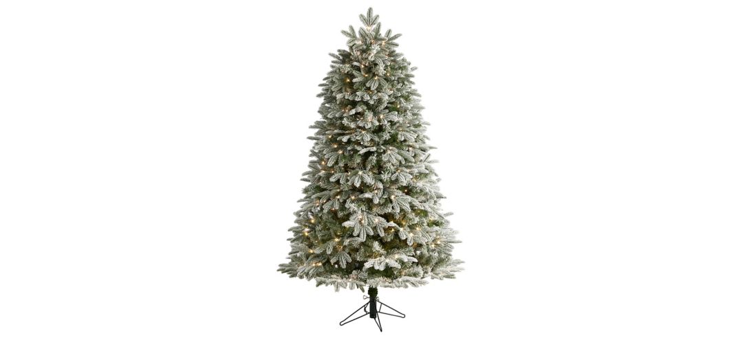 6' Pre-Lit Flocked Colorado Mountain Fir Artificial Tree