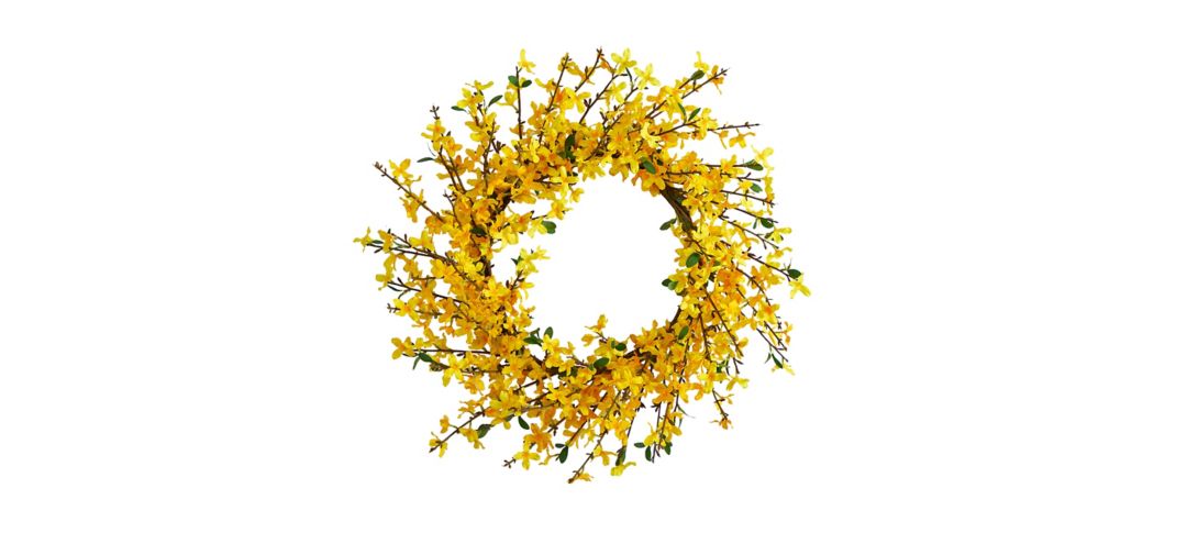 22in. Forsythia Artificial Wreath