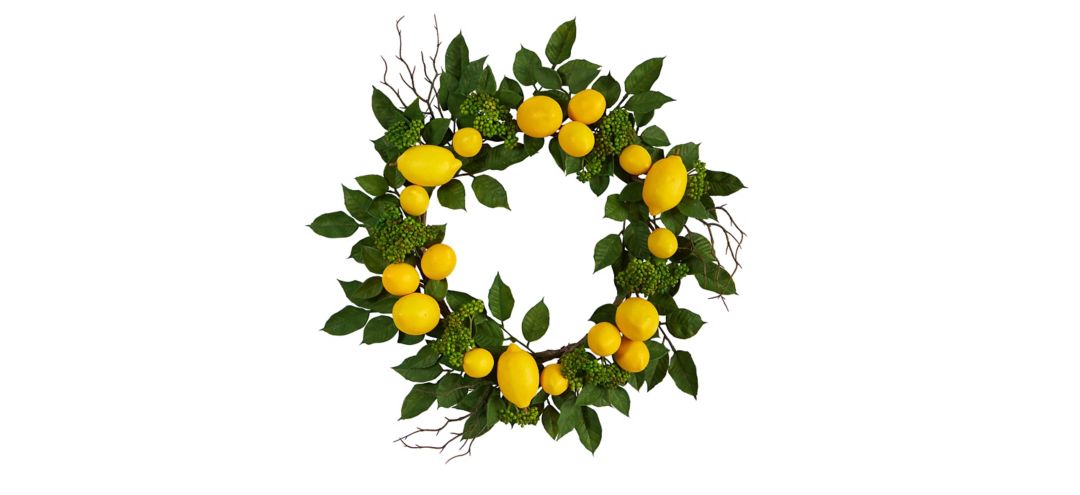 20in. Lemon Artificial Wreath
