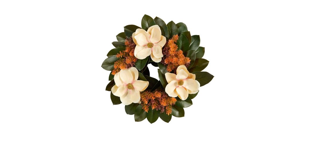 24in. Magnolia Artificial Wreath