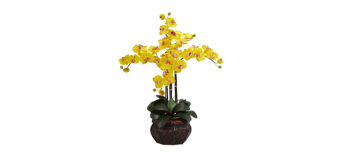 Phalaenopsis with Decorative Vase Silk Flower Artificial Arrangement