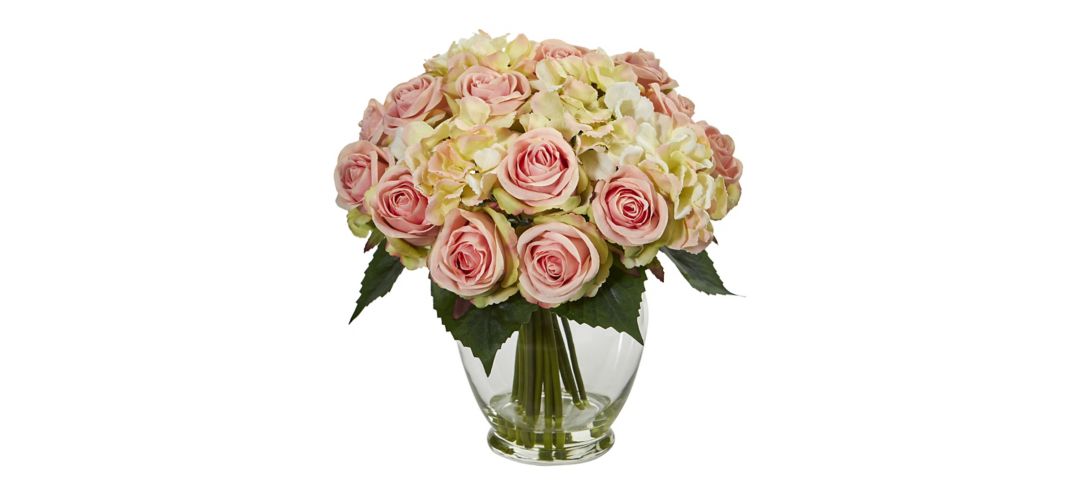 Rose and Hydrangea Bouquet Artificial Arrangement