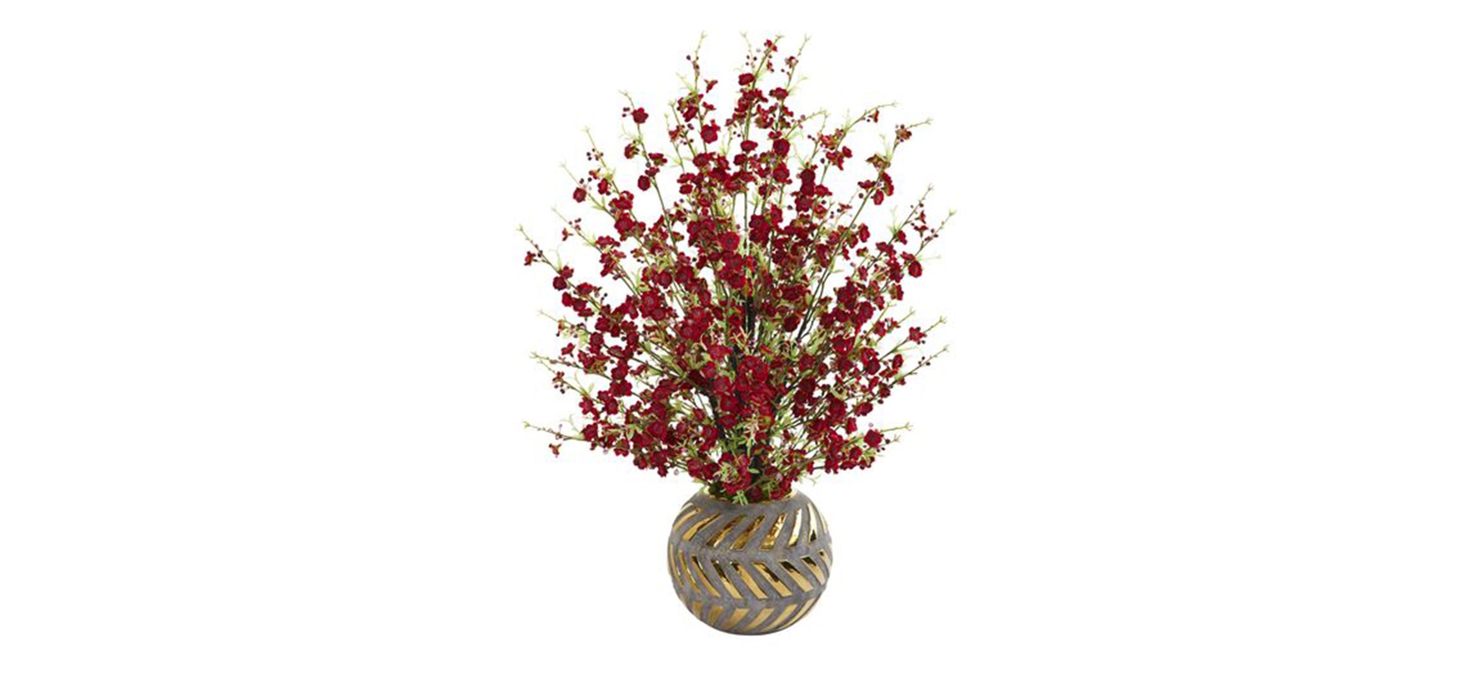 30in. Gold Trimmed Blossom Arrangement
