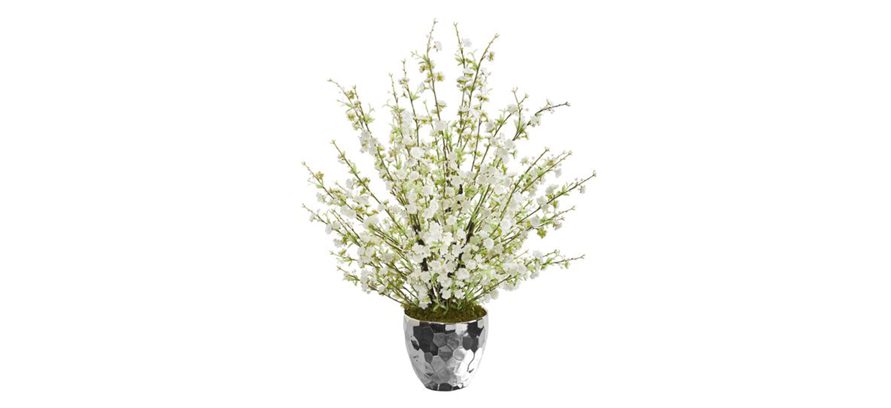 29in. Silver Cherry Blossom Arrangement