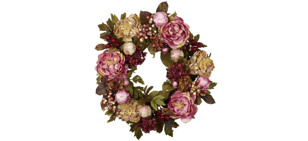 Peony Hydrangea Artificial Wreath
