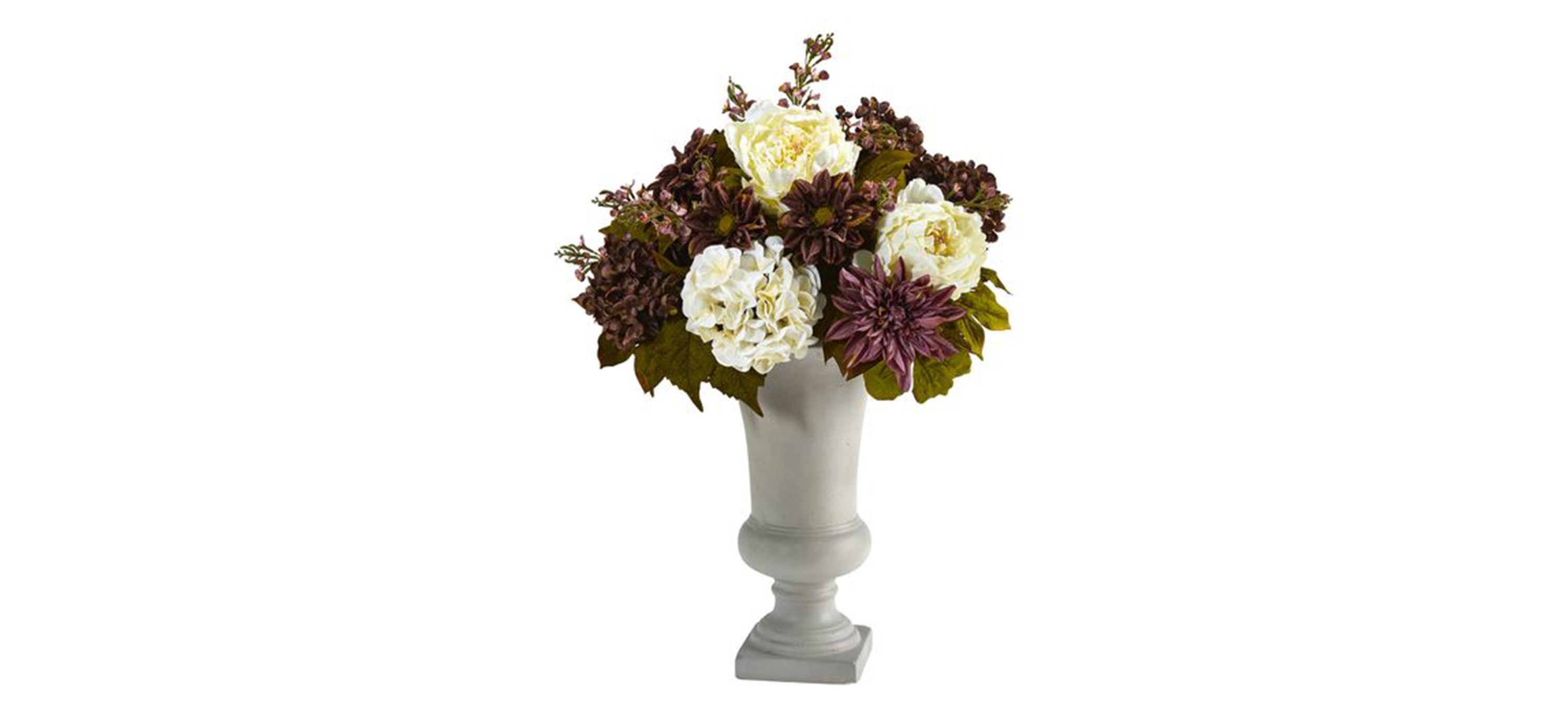 27in. Peony, Hydrangea, and Dahlia Arrangement