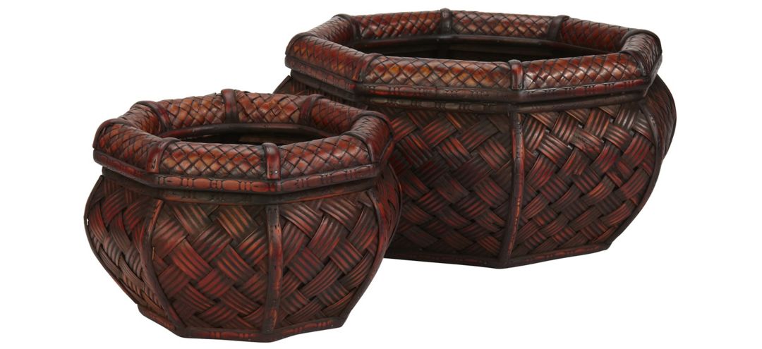 Rounded Octagon Decorative Planters (Set of 2)