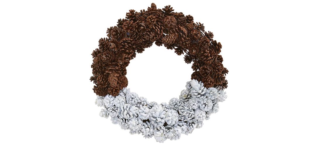 Frosted Pinecone Artificial Wreath