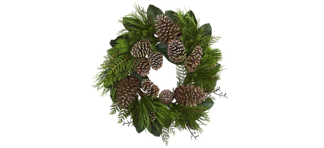 140124200 Pinecone and Pine Artificial Wreath sku 140124200