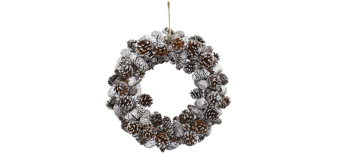 Snowy Pinecone Artificial Wreath