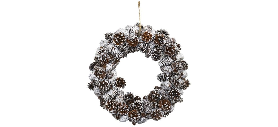 140124440 Snowy Pinecone Artificial Wreath sku 140124440