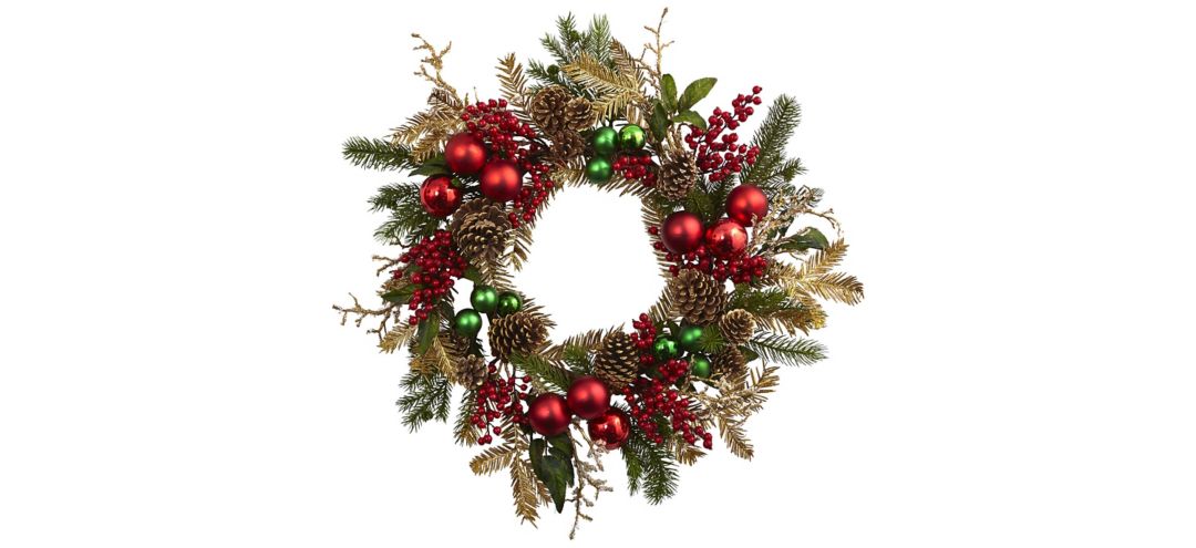 Ornament, Pine & Pinecone Artificial Wreath