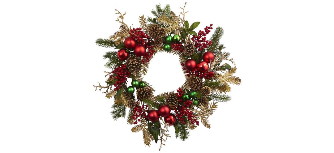 140124460 Ornament, Pine & Pinecone Artificial Wreath sku 140124460