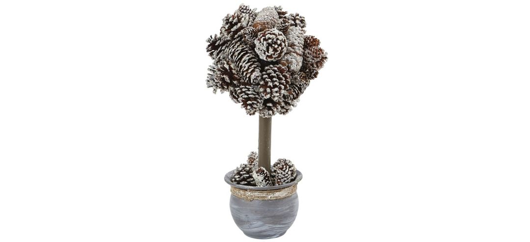 Snowy Pinecone Artificial Topiary Tree