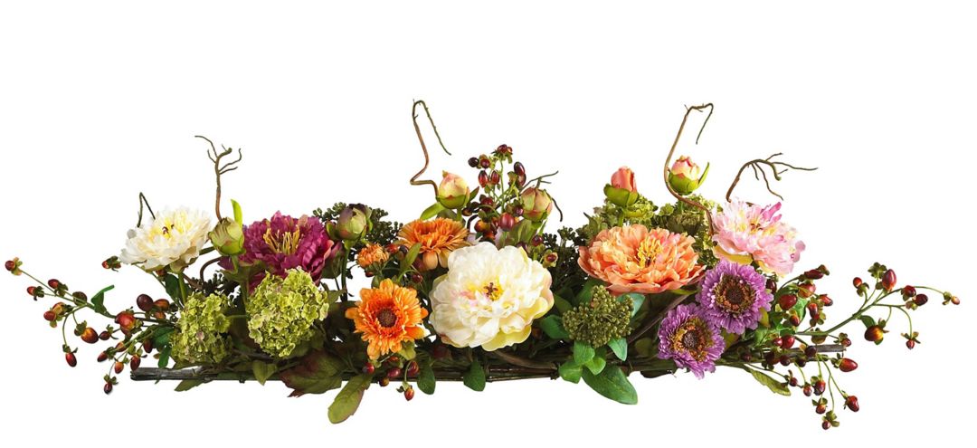 140126550 Mixed Peony Centerpiece Silk Flower Arrangement sku 140126550