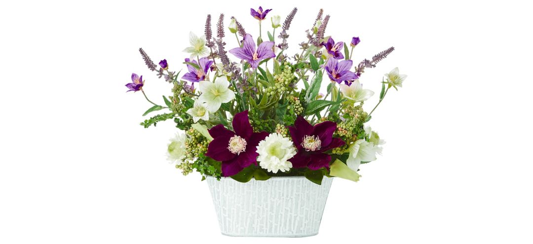 Mixed Flower Artificial Arrangement in Decorative Vase
