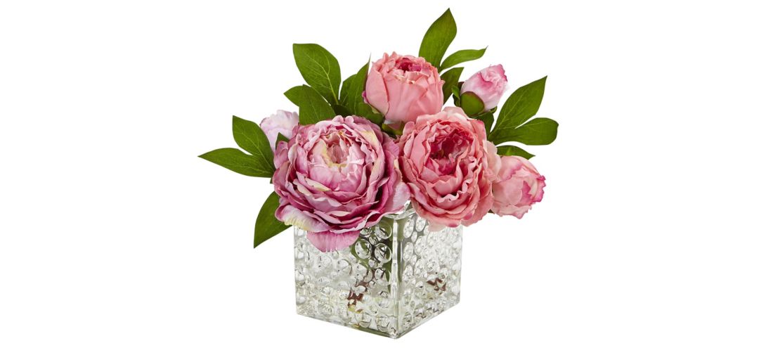 Peony in Glass Vase