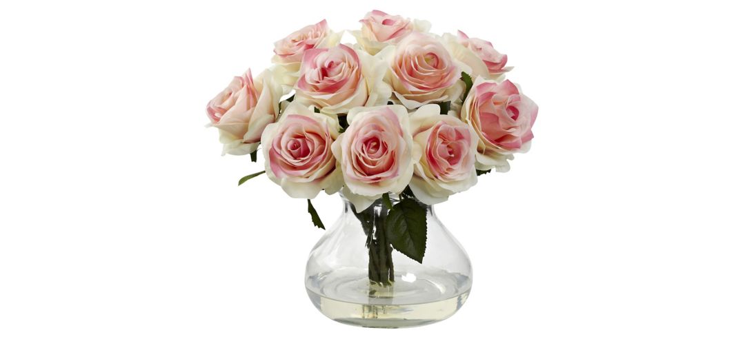 Pink Rose Arrangement with Vase