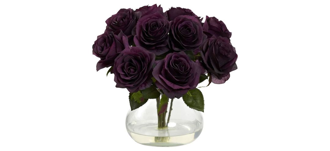 Purple Rose Arrangement with Vase