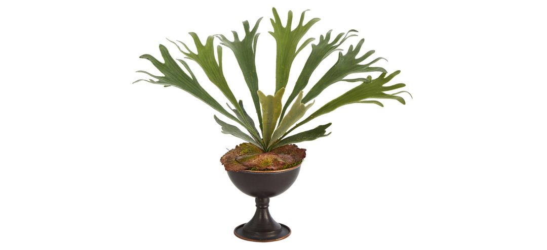 Staghorn Artificial Plant in Metal Chalice