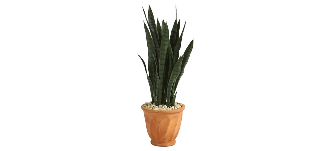 Sansevieria Artificial Plant in Terra-Cotta Planter