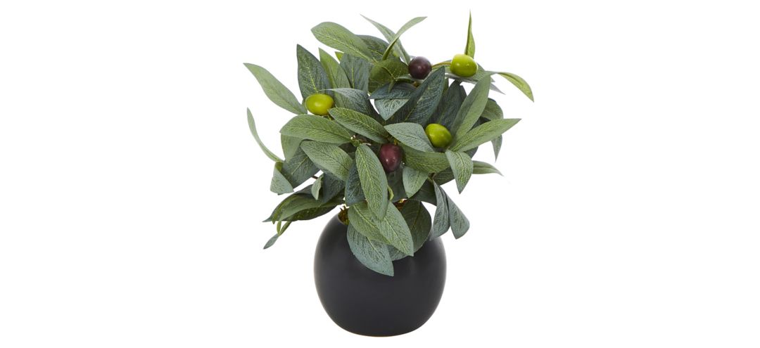 Olive Artificial Plant in Black Planter