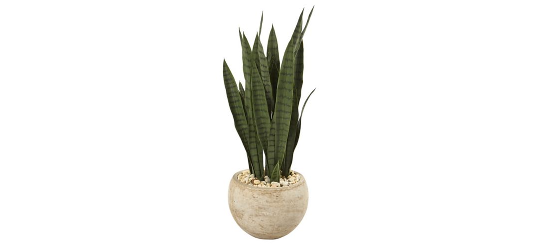 Sansevieria Artificial Plant in Sand Colored Planter