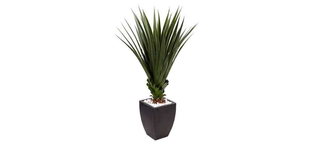 Spiked Agave Artificial Plant in Black Planter (Indoor/Outdoor)