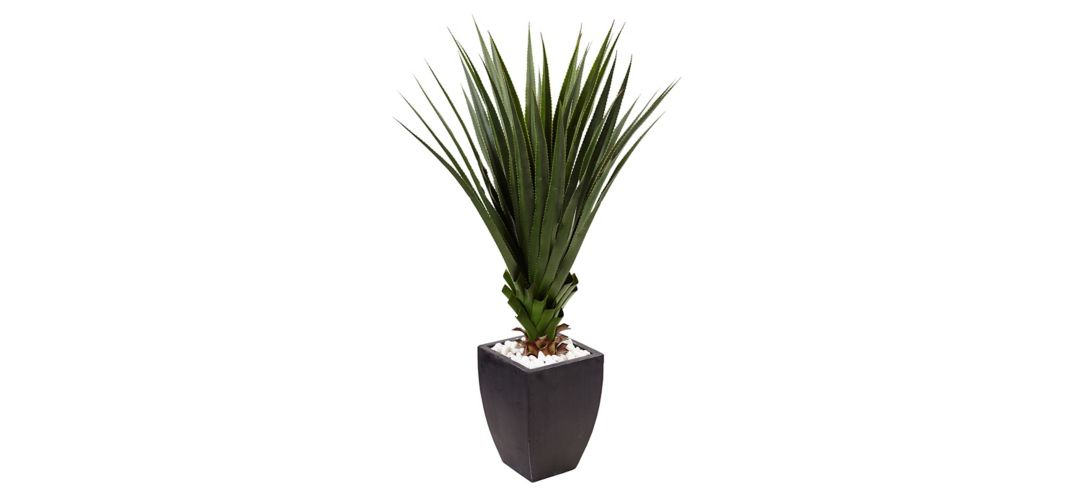 140127590 Spiked Agave Artificial Plant in Black Planter (In sku 140127590