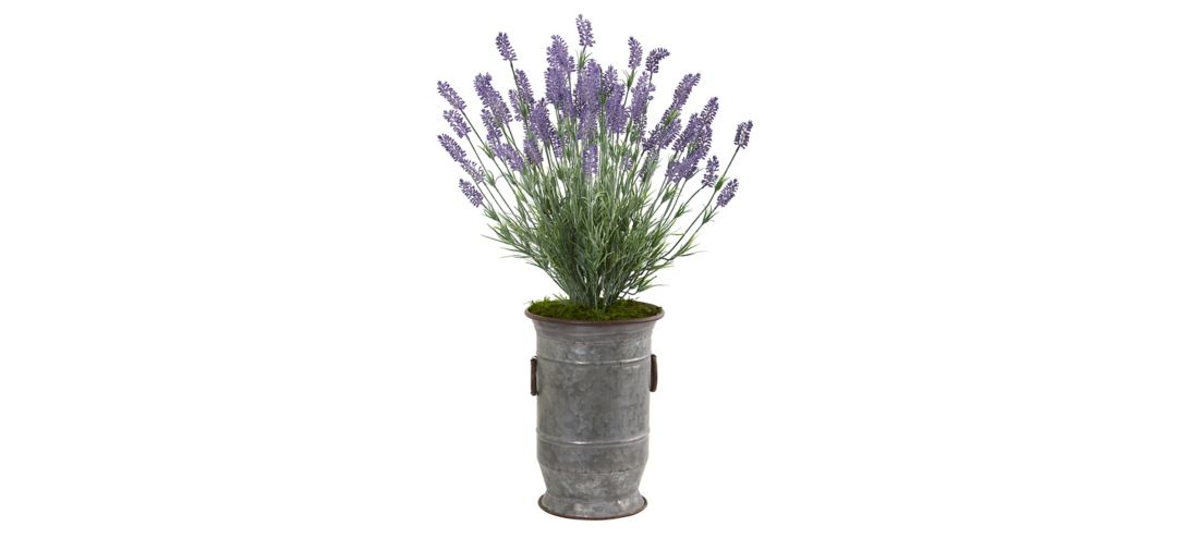 Lavender Artificial Plant in Decorative Metal Planter