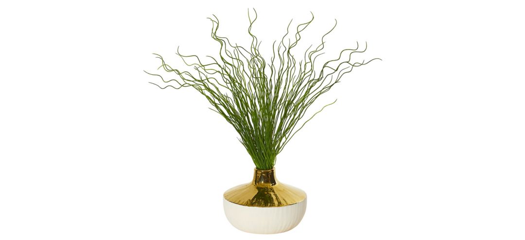 Curly Grass Artificial Plant in Designer Planter