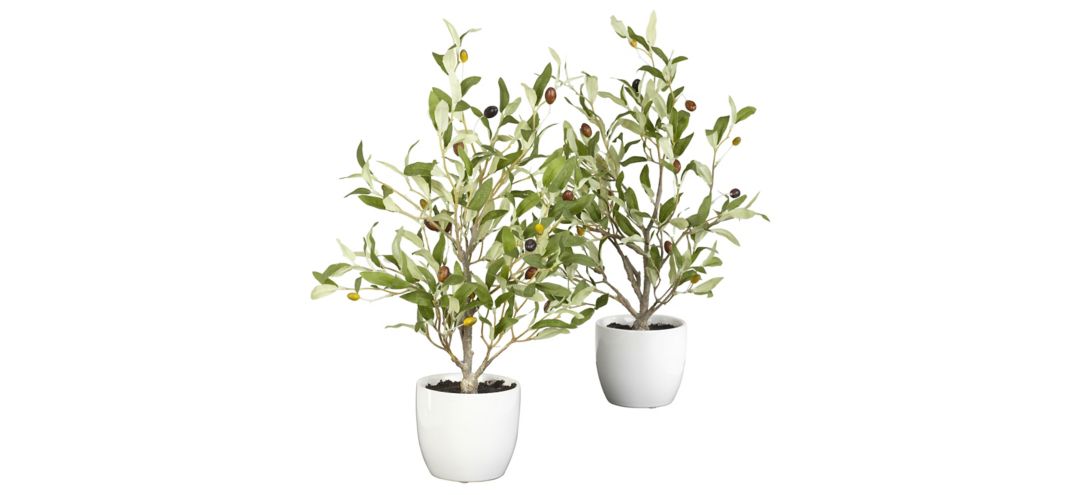 4774-S2 Olive Silk Tree with Vase: Set of 2 sku 4774-S2