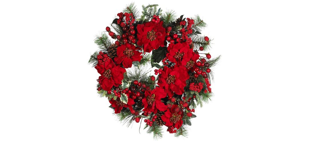 "24"" Poinsettia Wreath"