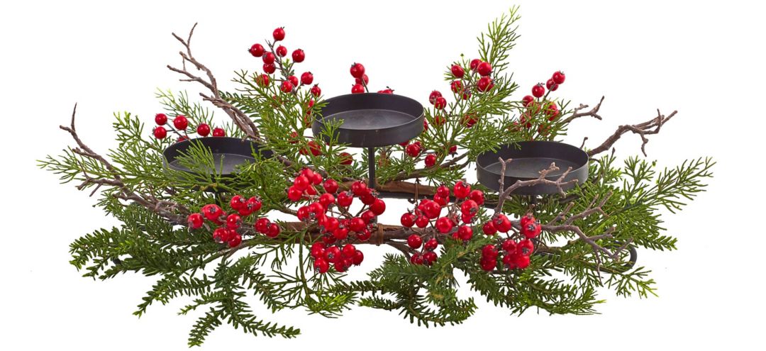 140129010 Berry & Pine Triple Candelabrum sku 140129010