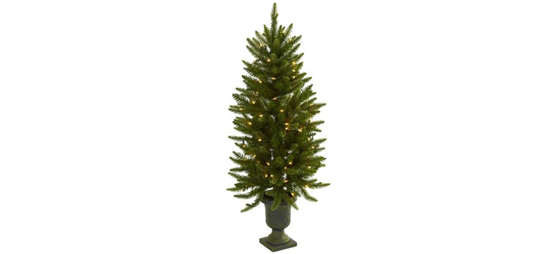 4' Christmas Tree with Urn & Clear Lights