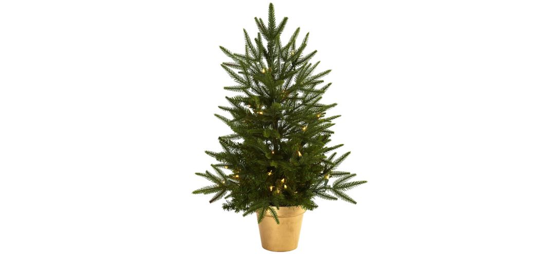 2.5ft Christmas Tree with Planter & Clear Lights