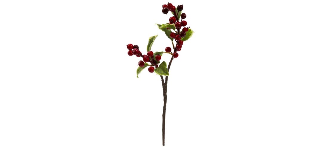 16” Holly Berry Artificial Flower: Set of 6