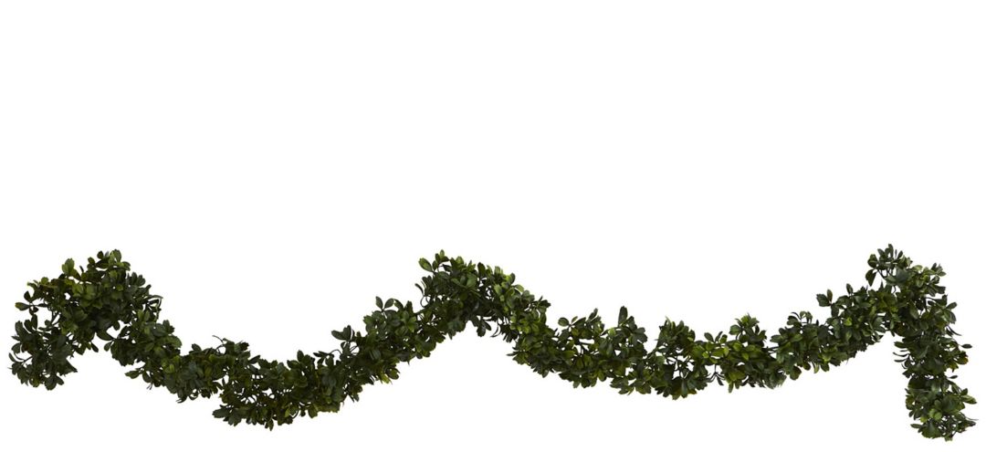 6 Boxwood Artificial Garland (Indoor/Outdoor): Set of 4