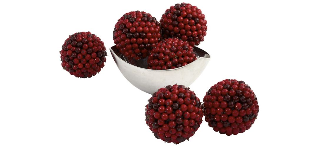 5” Red Berry Ball: Set of 6