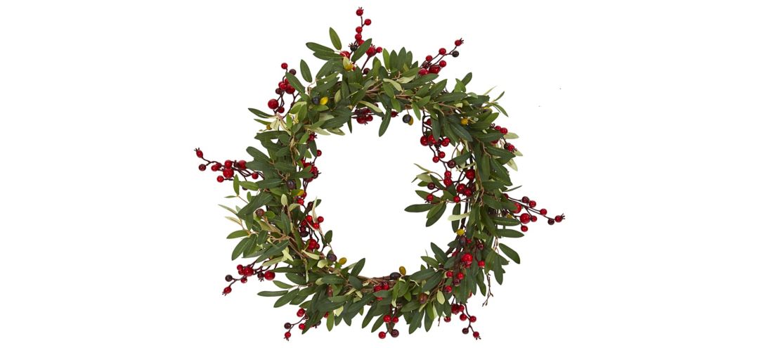 "20"" Olive with Berries Artificial Wreath"