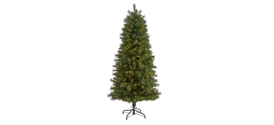 6ft. Pre-Lit Slim West Virginia Mountain Pine Artificial Christmas Tree