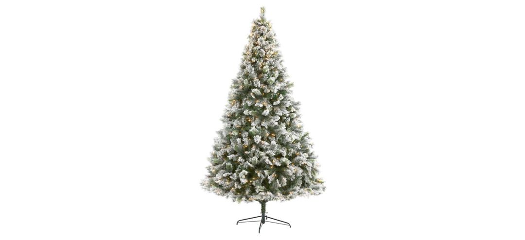9ft. Pre-Lit Flocked Oregon Pine Artificial Christmas Tree