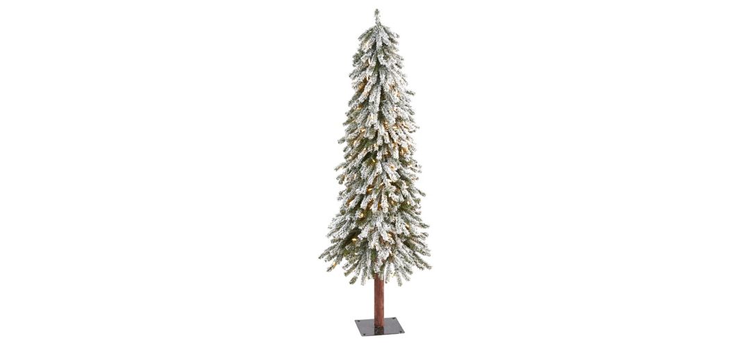 5ft. Pre-Lit Flocked Grand Alpine Artificial Christmas Tree