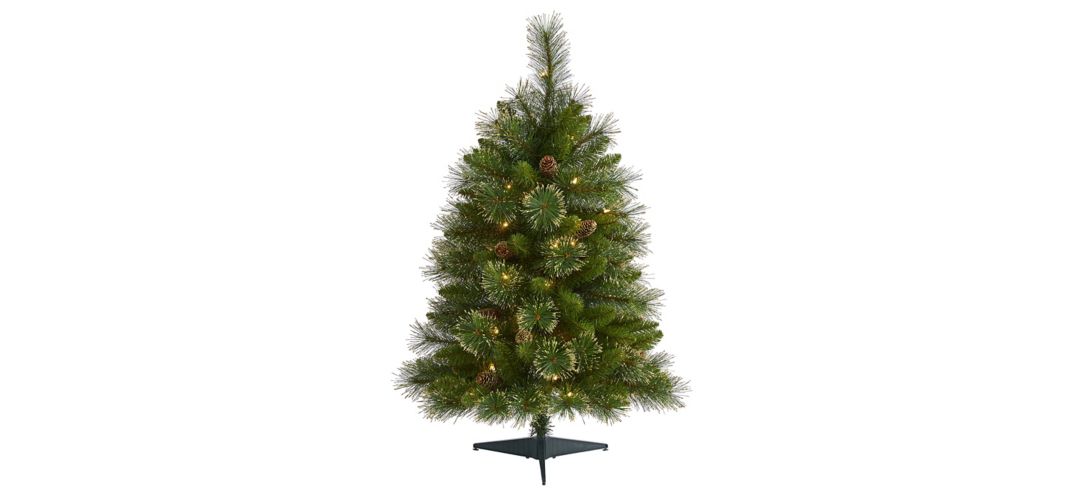 3ft. Pre-Lit Golden Tip Washington Pine Artificial Christmas Tree