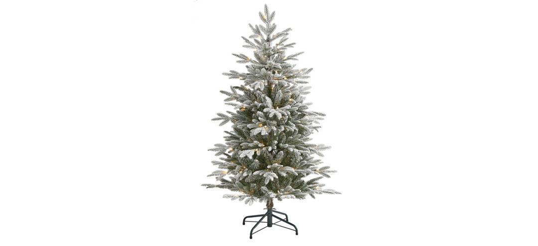4.5ft. Pre-Lit Flocked Manchester Spruce Artificial Christmas Tree