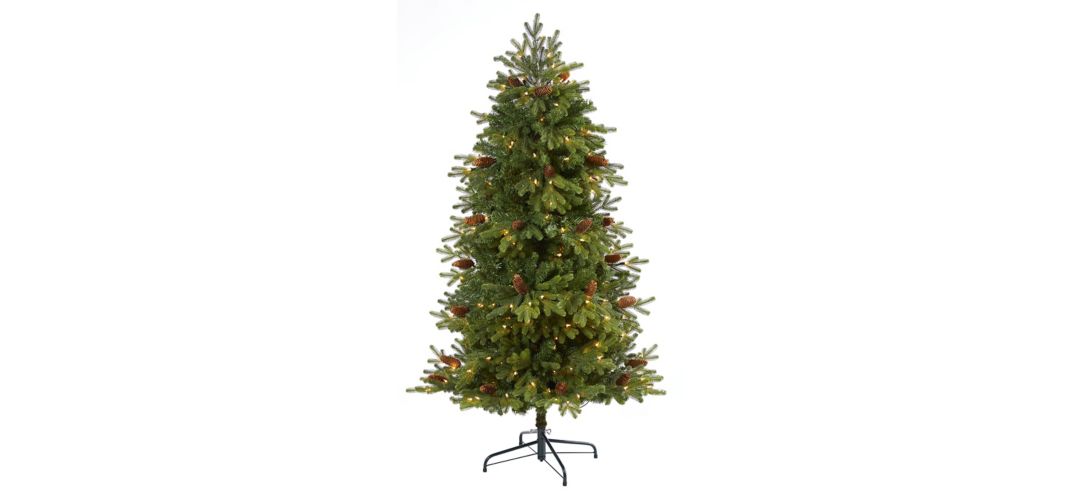 5.5ft. Pre-Lit Yukon Mountain Fir Artificial Christmas Tree