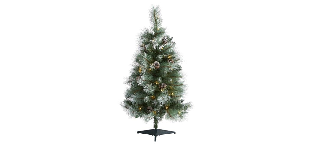 3ft. Pre-Lit Frosted Tip British Columbia Mountain Pine Artificial Christmas Tree