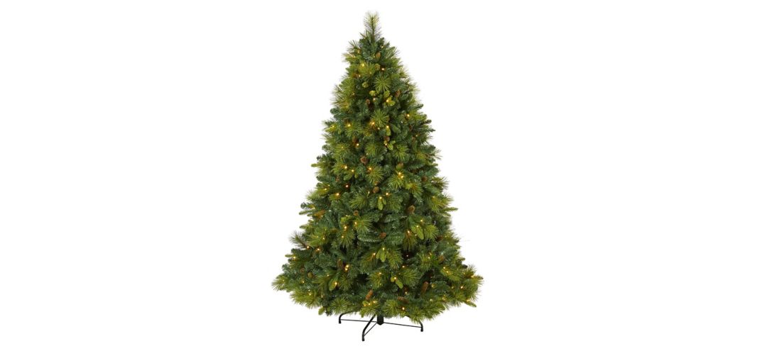 6.5ft. Pre-Lit North Carolina Mixed Pine Artificial Christmas Tree