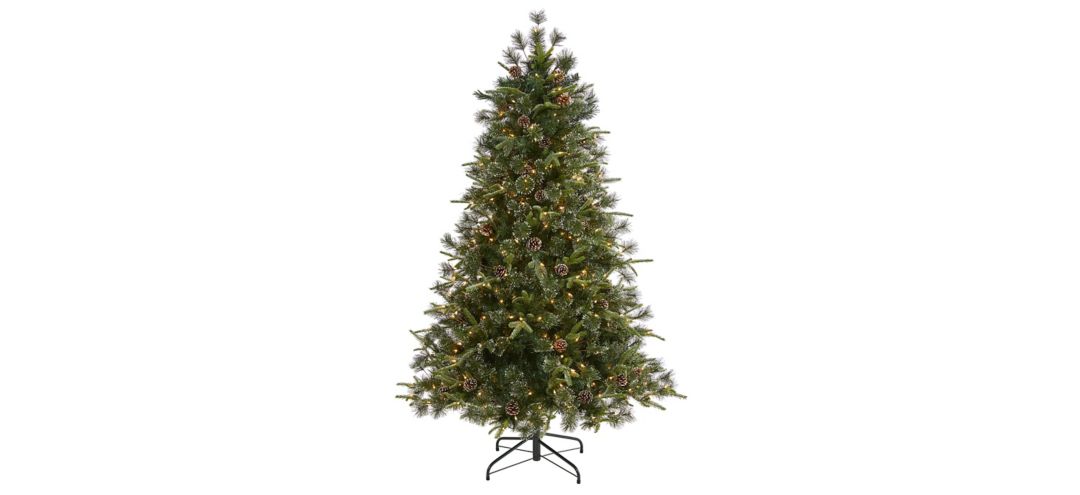 6ft. Pre-Lit Snowed Tipped Clermont Mixed Pine Artificial Christmas Tree